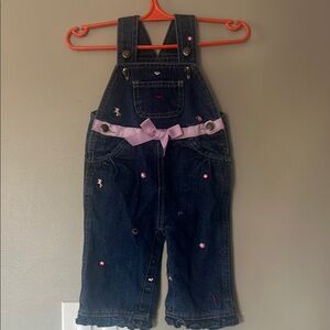 Blue and Pink Casual Overalls with Playful Design
